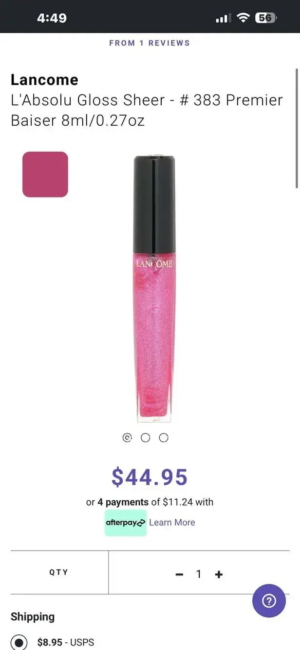 Lancome L'Absolu Gloss Sheer Lip Gloss - 383 Premier Baiser, 8ml/0.27oz